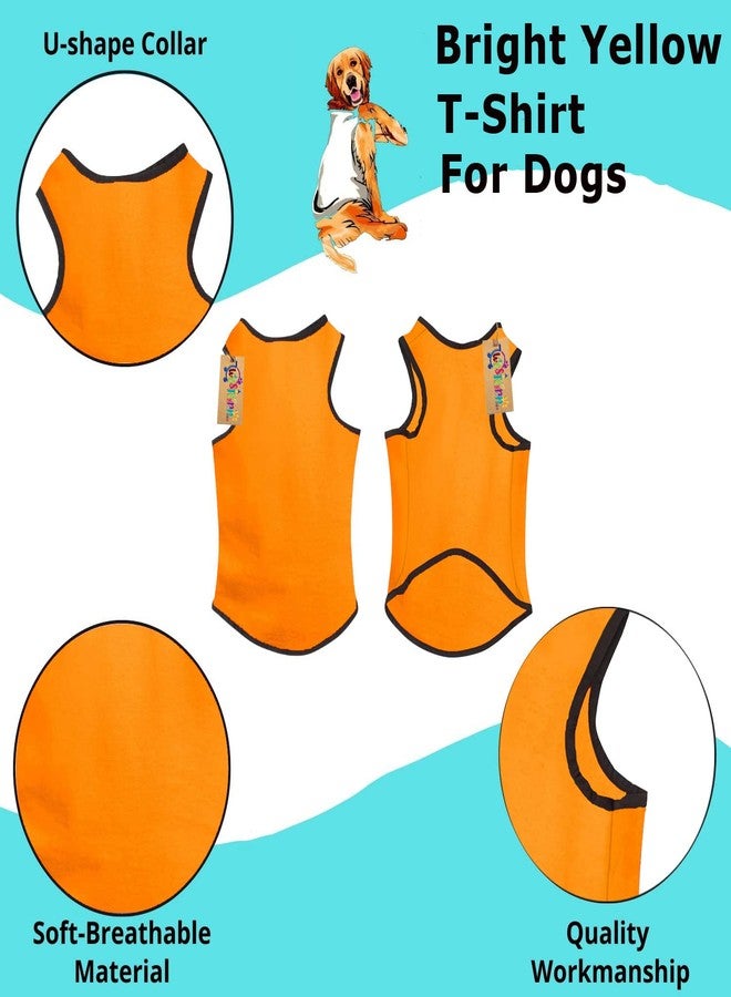 Western Era Soft Summer Cotton Dog/Puppy Adorable T-Shirt | Comfortable & Breathable Dog Clothing | Fashionable & Sleeveless Vest Outfit for Your Pet (Large- 22 inch, Bright Yellow) - Image 4